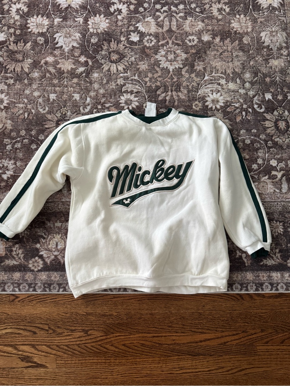Mickey & Co. Cream Pullover with Dark Green Trim